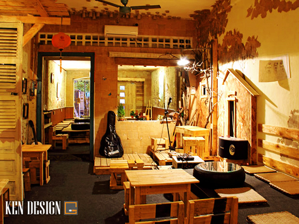 mẫu quán cafe bình dân bằng gỗ